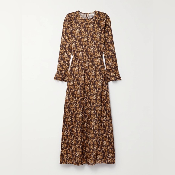 Doen Brown Floral Long Sleeve Dress - Picture 2 of 5